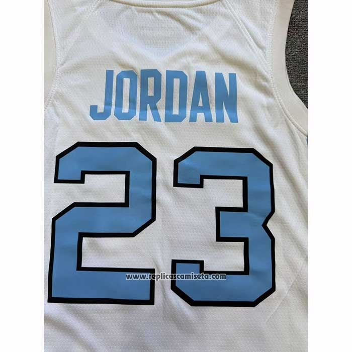 Camiseta NCAA North Carolina Tar Heels Michael Jordan #23 Blanco